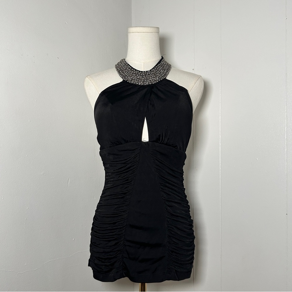 Super cute mcbling Halter top with beaded neckline